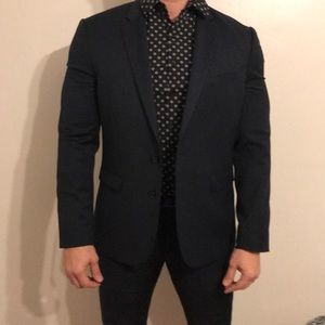 Express navy suit jacket 44R pants 32x32